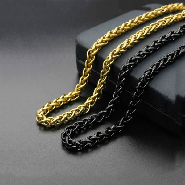 3-6mm men's round spiga wheat long chain stainless steel gold black color necklace hiphop jewelry gifts for men 18-28inch, Silver
3-6mm men's round spiga wheat long chain stainless steel gold black color necklace hiphop jewelry gifts for men 18-28inch, Silver