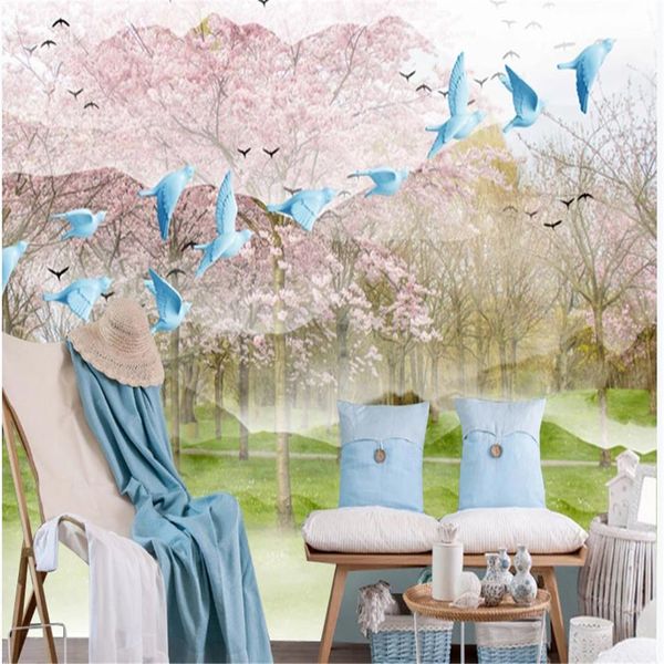 custom modern pink peach forest 3d wallpapers bird three-dimensional background mural beautiful scenery wallpapers
custom modern pink peach forest 3d wallpapers bird three-dimensional background mural beautiful scenery wallpapers