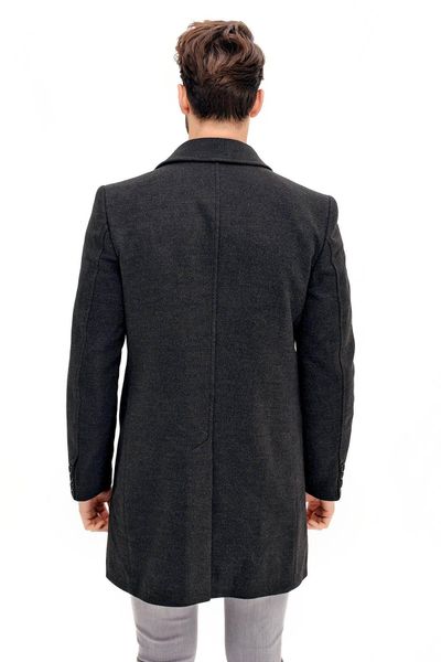 dewberry male anthracite overcoat-1020001p8365, Black;brown