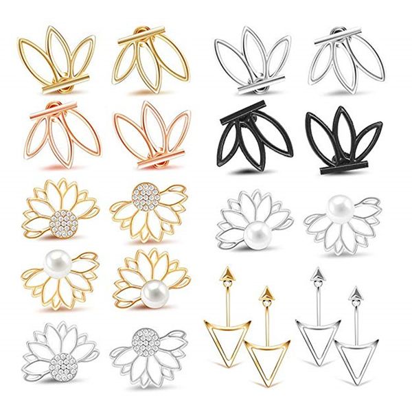 10 pairs ear jacket stud lotus flower earrings for women and girls set for sensitive ears simple chic jewelry, Golden;silver
10 pairs ear jacket stud lotus flower earrings for women and girls set for sensitive ears simple chic jewelry, Golden;silver
