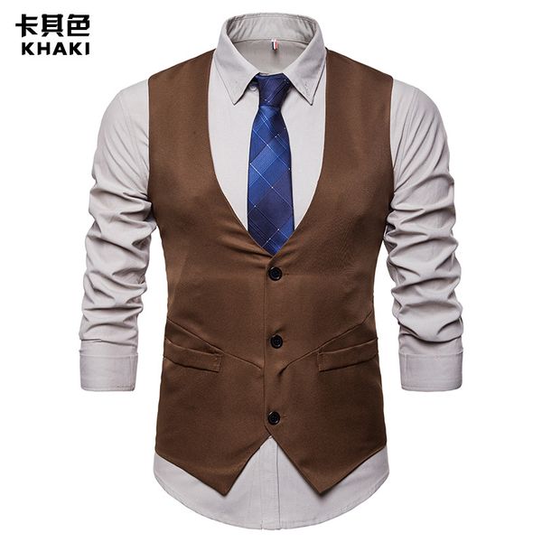 2019 male money v-neck single-breasted suit vest fashion v-neck vests teenagers, Black;white
2019 male money v-neck single-breasted suit vest fashion v-neck vests teenagers, Black;white