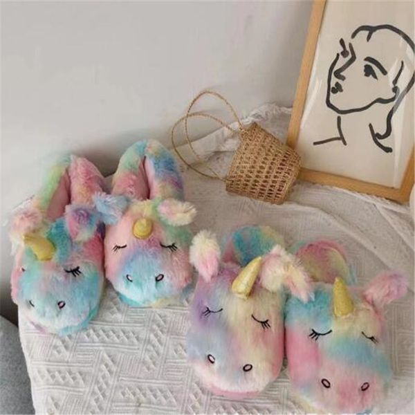 women's winter cotton shoes cute cartoon unicorn slippers casual warm house shoes ladies plush slides female furry flip flops, Black
women's winter cotton shoes cute cartoon unicorn slippers casual warm house shoes ladies plush slides female furry flip flops, Black