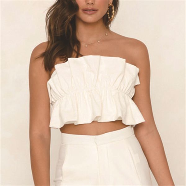 lady women 2020 casual crop vest summer solid sleeveless tube tank off-shoulder t shirt women blusas bustier, White
lady women 2020 casual crop vest summer solid sleeveless tube tank off-shoulder t shirt women blusas bustier, White