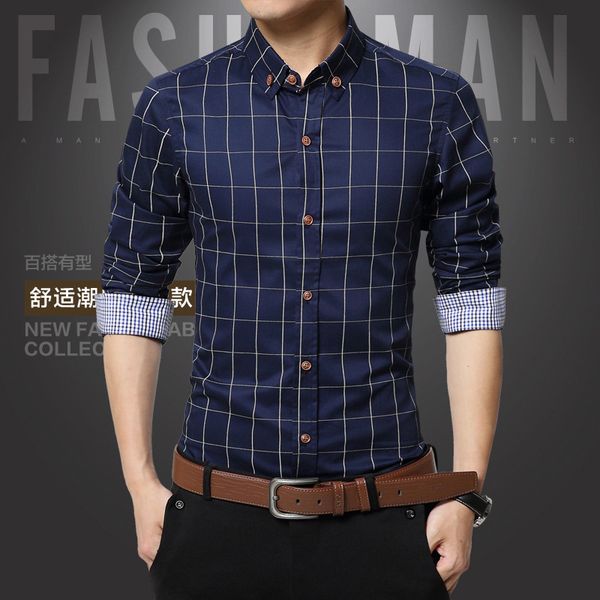 men's dress shirts fashion brand men clothe slim long sleeve shirt plaid cotton business casual social plus size 5xl, White;black
men's dress shirts fashion brand men clothe slim long sleeve shirt plaid cotton business casual social plus size 5xl, White;black