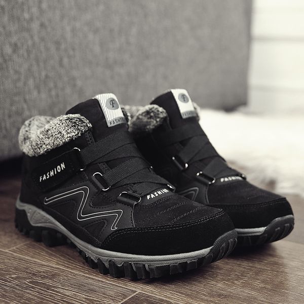 winter men snow boots couple fashion buckle strap winter boots with fur men footwear anti slip rubber ankle shoes, Black
winter men snow boots couple fashion buckle strap winter boots with fur men footwear anti slip rubber ankle shoes, Black