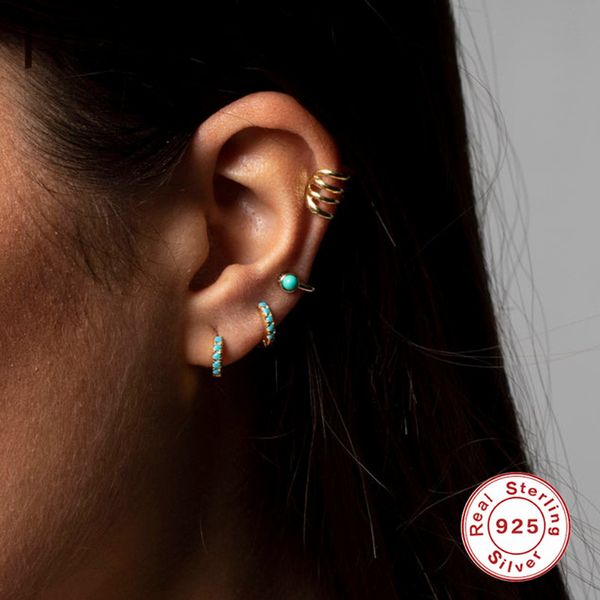 roxi 925 sterling silver huggie hoop earrings with turquoises boho classic minimal charming round circle earrings korean gifts, Golden;silver
roxi 925 sterling silver huggie hoop earrings with turquoises boho classic minimal charming round circle earrings korean gifts, Golden;silver