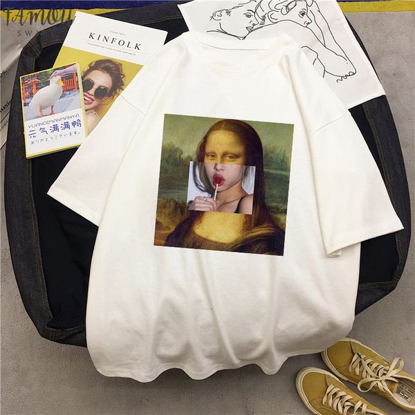 mona women lisa cartoon funny fashion print t shirt spoof personality fashion harajuku summer casual loose aesthetics womens clothing, White
mona women lisa cartoon funny fashion print t shirt spoof personality fashion harajuku summer casual loose aesthetics womens clothing, White