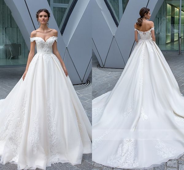 2020 puffy organza embroidery wedding dress bridal gowns princess off shoulder backless chapel train bridal dress vestido de novia gowns, White
2020 puffy organza embroidery wedding dress bridal gowns princess off shoulder backless chapel train bridal dress vestido de novia gowns, White