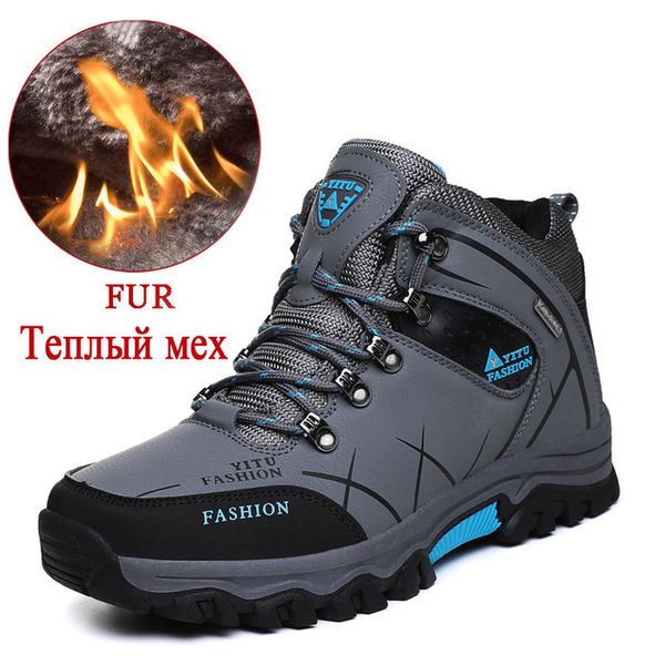 new men winter snow boots super warm men's boots waterproof sneakers outdoor male hiking work shoes, Black
new men winter snow boots super warm men's boots waterproof sneakers outdoor male hiking work shoes, Black
