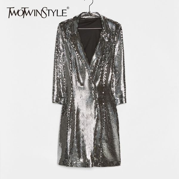 twotwinstyle heavy sequins blazer coat female lapel collar long sleeve long women's suits fashion clothes 2018 autumn tide, White;black
twotwinstyle heavy sequins blazer coat female lapel collar long sleeve long women's suits fashion clothes 2018 autumn tide, White;black