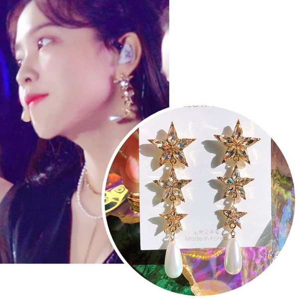 mengjiqiao korean tv crystal star drop earrings for women fashion elegant pearl oorbellen party jewelry accessories, Silver
mengjiqiao korean tv crystal star drop earrings for women fashion elegant pearl oorbellen party jewelry accessories, Silver