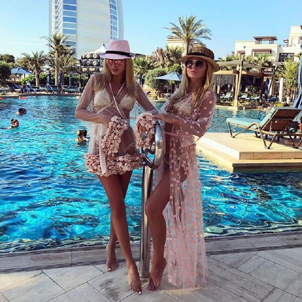pink polka dots bikini cover up swimwear women mesh see through long cardigan pareo beach dress kaftan chiffon playa, Blue;gray
pink polka dots bikini cover up swimwear women mesh see through long cardigan pareo beach dress kaftan chiffon playa, Blue;gray