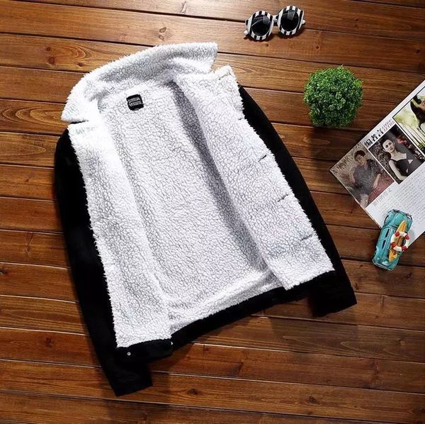wholesale men's plush denim coat men's thickened jacket fashion jacket imitation lamb wool men's cotton padded jacket cotton, Black
wholesale men's plush denim coat men's thickened jacket fashion jacket imitation lamb wool men's cotton padded jacket cotton, Black