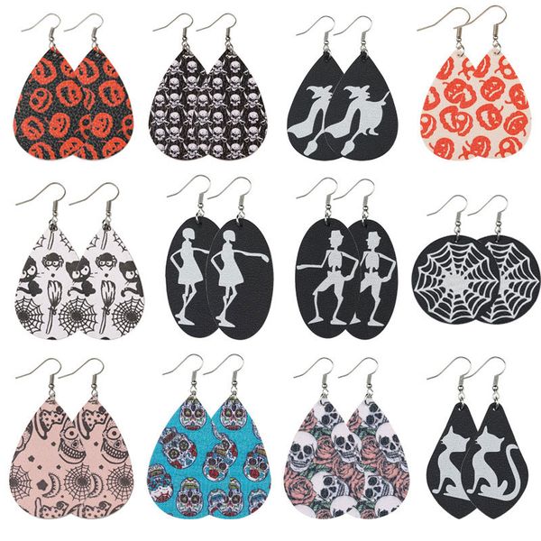 new arrival pu leather pumpkin skull earrings for women girls teardrop drop dangle jewelry halloween christmas gifts, Silver
new arrival pu leather pumpkin skull earrings for women girls teardrop drop dangle jewelry halloween christmas gifts, Silver