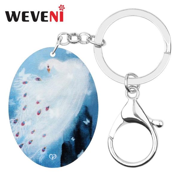 weveni acrylic oval white peacock peafowl keychains printing bird animal keyring jewelry for women girl trendy gifts decoration, Silver
weveni acrylic oval white peacock peafowl keychains printing bird animal keyring jewelry for women girl trendy gifts decoration, Silver