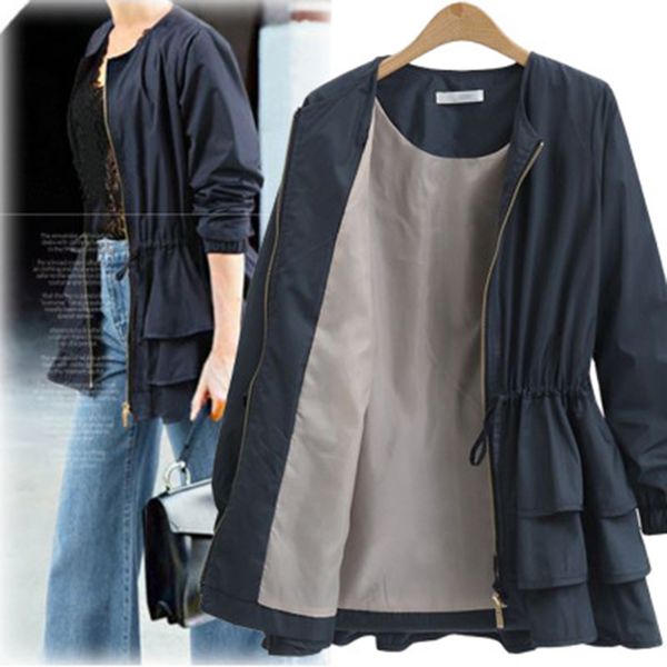 2019 new spring autumn plus size trench coat women casual long sleeve black blue female coat casaco feminino windbreaker lu573, Tan;black
2019 new spring autumn plus size trench coat women casual long sleeve black blue female coat casaco feminino windbreaker lu573, Tan;black