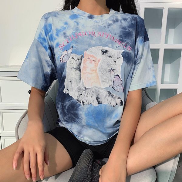 ins 2020 летний новый пастырское cute cat tie-dye печать мода все матча сыпучие повседневный футболки женский 27033sale, White
ins 2020 летний новый пастырское cute cat tie-dye печать мода все матча сыпучие повседневный футболки женский 27033sale, White