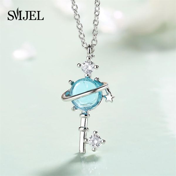 smjel blue earth and star pendants necklace with crystal for women trendy sweater chain necklace daughter sister jewelry gift, Silver
smjel blue earth and star pendants necklace with crystal for women trendy sweater chain necklace daughter sister jewelry gift, Silver