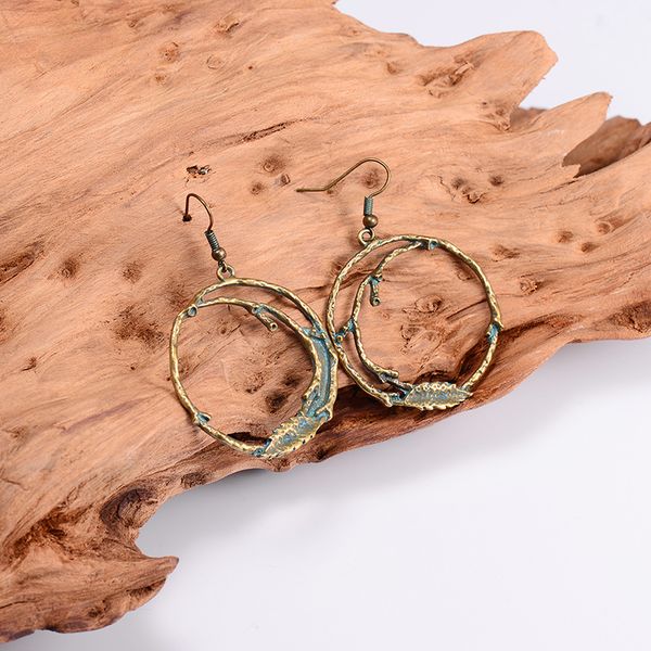 big round drop earrings for women geometric bronze branch design fashion earring female boho indian jewelry, Silver
big round drop earrings for women geometric bronze branch design fashion earring female boho indian jewelry, Silver
