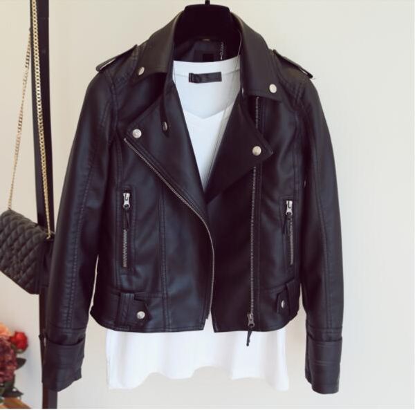 female 2019 new spring and autumn pu leather jacket artificial soft leather slim jacket black rivet zipper motorcycle
female 2019 new spring and autumn pu leather jacket artificial soft leather slim jacket black rivet zipper motorcycle