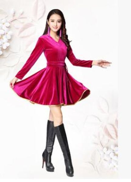 1pcs/lot woman fashion solid corduroy latin dress lady casual winter latin performance dancing dress, Black;red
1pcs/lot woman fashion solid corduroy latin dress lady casual winter latin performance dancing dress, Black;red