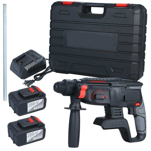 980 rpm cordless drill demolition kit 21v brushless heavy duty 4 function rotary hammer drill 1 inch sds-plus grip handle
980 rpm cordless drill demolition kit 21v brushless heavy duty 4 function rotary hammer drill 1 inch sds-plus grip handle