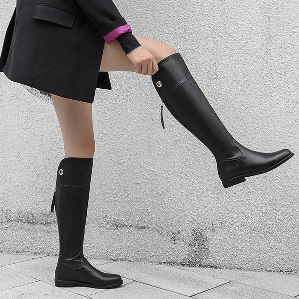 wetkiss cow leather women knee high boots motorcycle round toe zip footwear low heels female riding boot woman winter 2019 new mx200508, Black
wetkiss cow leather women knee high boots motorcycle round toe zip footwear low heels female riding boot woman winter 2019 new mx200508, Black