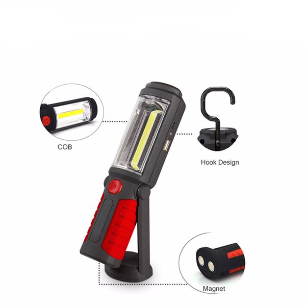 led usb rechargeable cob torch work pen light battery hook outdoor auto car repair red pocket
led usb rechargeable cob torch work pen light battery hook outdoor auto car repair red pocket