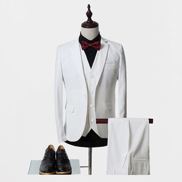 foraml jacket men suit 3 pieces costume homme new style designer white notch lapel one button 4pieces(jacket+pant+vest+bow a147, White;black
foraml jacket men suit 3 pieces costume homme new style designer white notch lapel one button 4pieces(jacket+pant+vest+bow a147, White;black