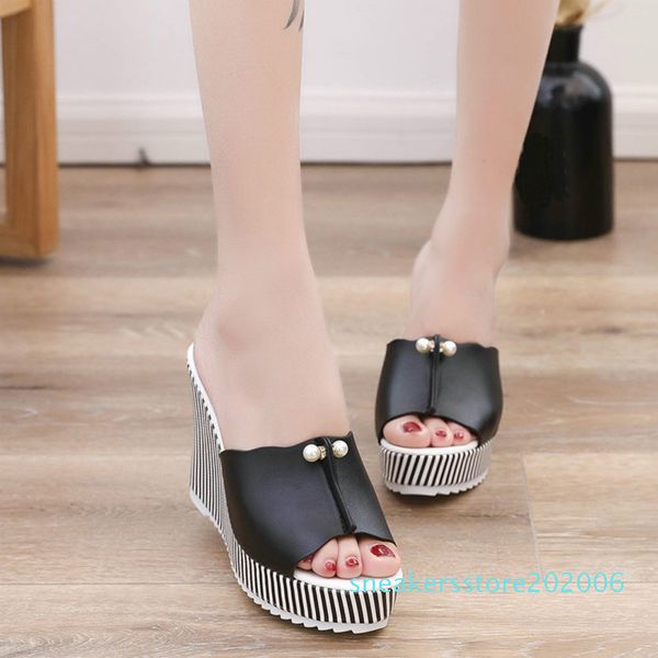 high heels beach slippers summer wedges platform stripe pearl sandals flip flops women shoes sandalias mujer s06, Black
high heels beach slippers summer wedges platform stripe pearl sandals flip flops women shoes sandalias mujer s06, Black