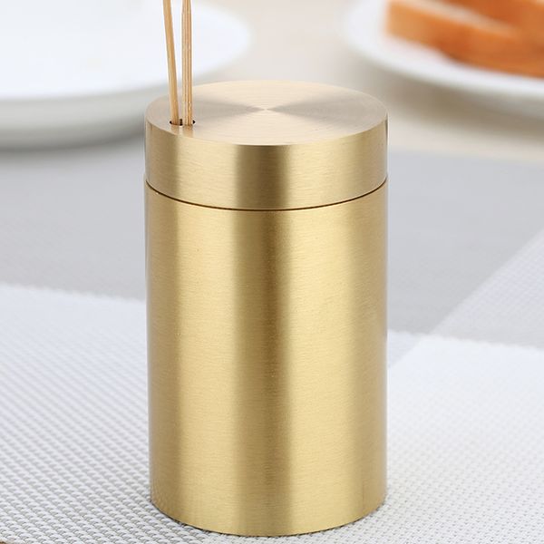 classic golden pure copper cylindrical toothpick holder fashion decorative metal toothpick box
classic golden pure copper cylindrical toothpick holder fashion decorative metal toothpick box