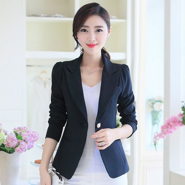 new elegant single button solid color blazer suit spring slim women blazer casual long sleeve white women coat, White;black
new elegant single button solid color blazer suit spring slim women blazer casual long sleeve white women coat, White;black