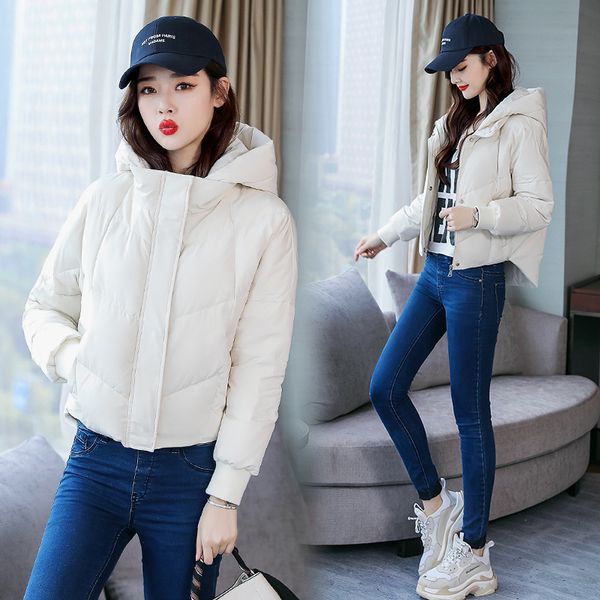 down jacket 90 cloth solid color hooded zipper 2018 winter long sleeve slimming youth irregular hem short, Black;white
down jacket 90 cloth solid color hooded zipper 2018 winter long sleeve slimming youth irregular hem short, Black;white