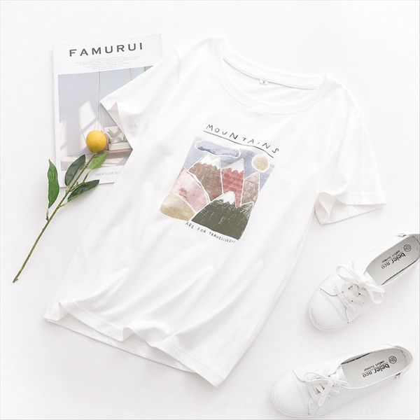 2020 pure cotton artistic printed loose all-match white cotton t-shirt short-sleeved t-shirt women's ins fashionable top
2020 pure cotton artistic printed loose all-match white cotton t-shirt short-sleeved t-shirt women's ins fashionable top