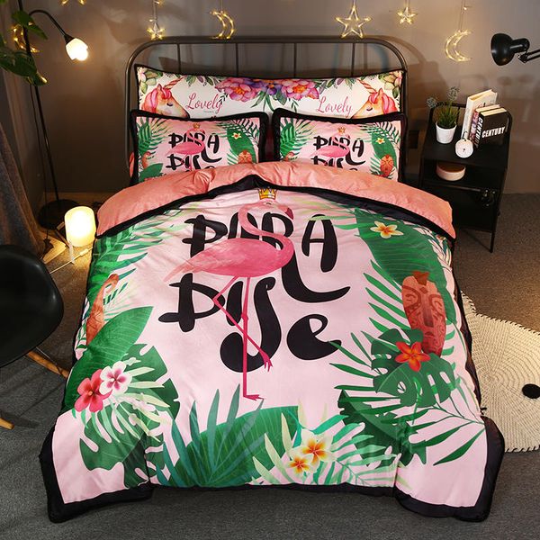 flamingo bedding sets waiting in the flowers bed set cartoon children black edge bed linen four piece set of single/double
flamingo bedding sets waiting in the flowers bed set cartoon children black edge bed linen four piece set of single/double