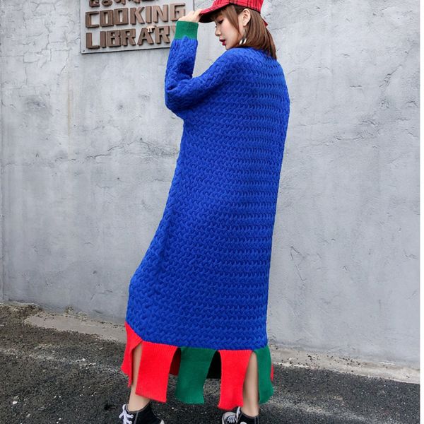 tvvovvin patchwork hem sweater dress woman 2019 winter thick pullovers dress hit color knitting sweater blue qyf1318, White;black
tvvovvin patchwork hem sweater dress woman 2019 winter thick pullovers dress hit color knitting sweater blue qyf1318, White;black