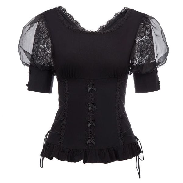 women summer shirts retro vintage gothic victorian shirt 1/2 sleeve v-back corset-style clothes lady club casual blouse, White
women summer shirts retro vintage gothic victorian shirt 1/2 sleeve v-back corset-style clothes lady club casual blouse, White