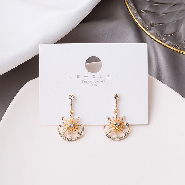 needle korea new set sun moon luxury earrings exquisite octagon star crescent wild ear stud earrings for women, Golden;silver
needle korea new set sun moon luxury earrings exquisite octagon star crescent wild ear stud earrings for women, Golden;silver