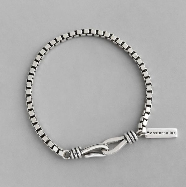 vintage 925 sterling silver box chain bracelet for women fine jewelry friendship bracelet hand chain silver, Black
vintage 925 sterling silver box chain bracelet for women fine jewelry friendship bracelet hand chain silver, Black