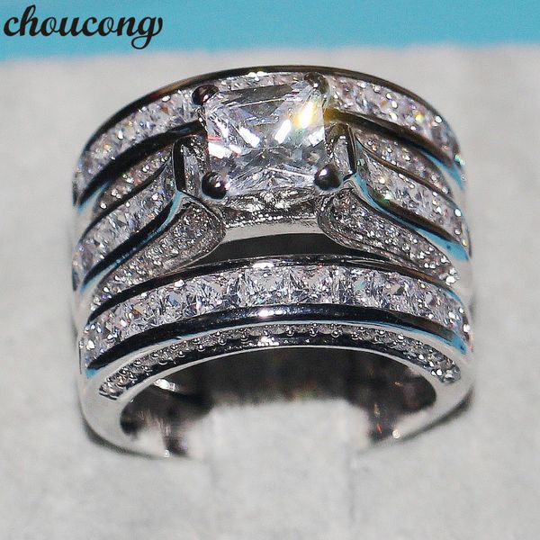 choucong dropshipping handmade women men jewelry 3-in-1 wedding ring 925 silver princess cut diamond cz engagement band rings, Slivery;golden
choucong dropshipping handmade women men jewelry 3-in-1 wedding ring 925 silver princess cut diamond cz engagement band rings, Slivery;golden
