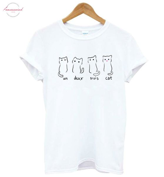 un deux trois cat print women tshirt cotton casual funny t shirt for lady yong girl tee drop s 188, White
un deux trois cat print women tshirt cotton casual funny t shirt for lady yong girl tee drop s 188, White