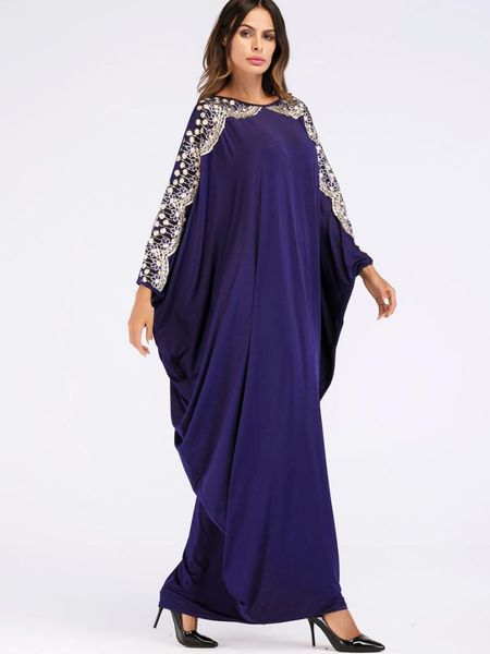 New Dress Batwing Sequin Patchwork Sleeve Women Caftan Long Robe Arabe Ramadan Dubai Islamic Moroccan Kaftan
New Dress Batwing Sequin Patchwork Sleeve Women Caftan Long Robe Arabe Ramadan Dubai Islamic Moroccan Kaftan