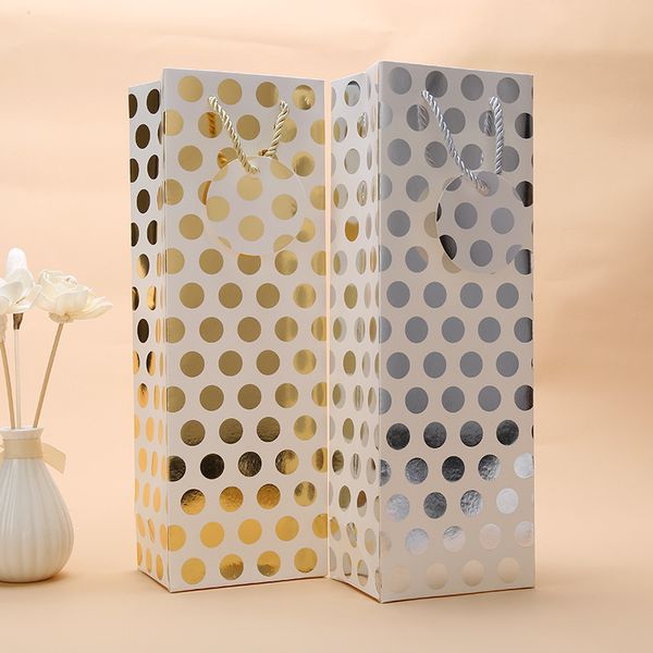 gold silver dots gift bags with handle portable red wine paper package bags wedding birthday christmas favor wrap supplies
gold silver dots gift bags with handle portable red wine paper package bags wedding birthday christmas favor wrap supplies