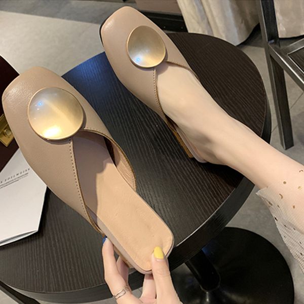 ladies casual metal slippers women's solid square heels footwear female comfortable suqare toe slides woman shoes 2020 spring, Black
ladies casual metal slippers women's solid square heels footwear female comfortable suqare toe slides woman shoes 2020 spring, Black