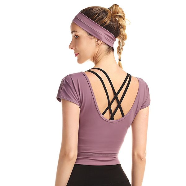 gogngtr summer short sleeve women yoga beauty back pack sports running fitness wear high stretch seamless underwear, White;red
gogngtr summer short sleeve women yoga beauty back pack sports running fitness wear high stretch seamless underwear, White;red