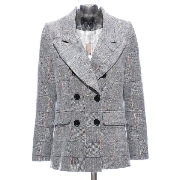 women sequin plaid blazer double breasted long blazer coat women high street 2020, White;black
women sequin plaid blazer double breasted long blazer coat women high street 2020, White;black