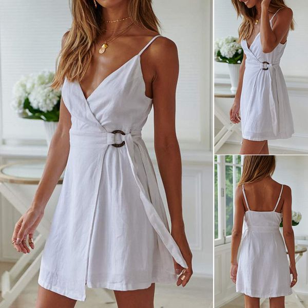 waist belt button fashion party sling straps slim summer casual v neck sleeveless solid polyester ladies women dress, Black;gray
waist belt button fashion party sling straps slim summer casual v neck sleeveless solid polyester ladies women dress, Black;gray