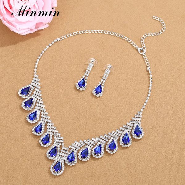minmin elegant blue teardrop crystal necklace earrings jewelry set for brides noble luxury wedding engagement jewelry set mtl594, Slivery;golden
minmin elegant blue teardrop crystal necklace earrings jewelry set for brides noble luxury wedding engagement jewelry set mtl594, Slivery;golden