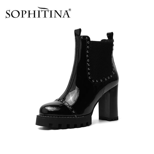 sophitin metal decoration boots increase within large size 34-42 high heel genuine leather shoes ankle boots po364, Black
sophitin metal decoration boots increase within large size 34-42 high heel genuine leather shoes ankle boots po364, Black