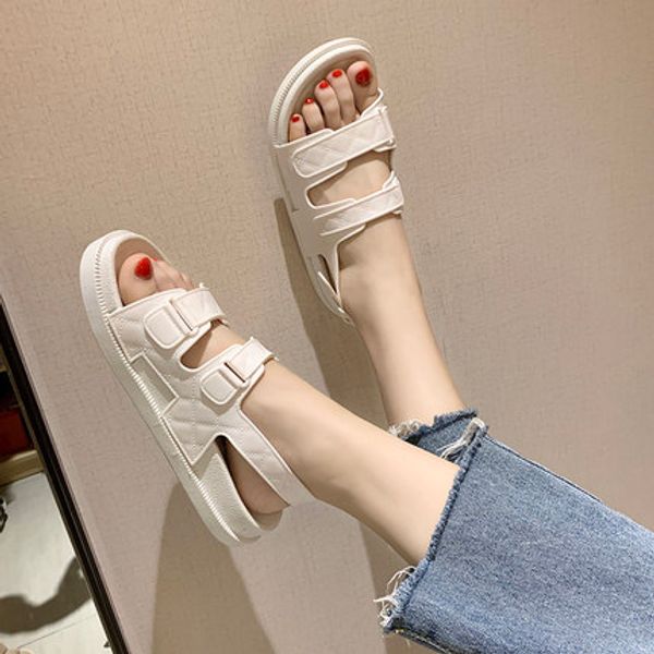 fashionable simple fashion sandals female 2020 summer new open-toed hong kong style thick bottom flat bottom wear sandals, Black
fashionable simple fashion sandals female 2020 summer new open-toed hong kong style thick bottom flat bottom wear sandals, Black